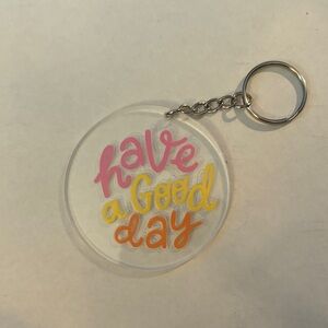 Positive message circle keychain